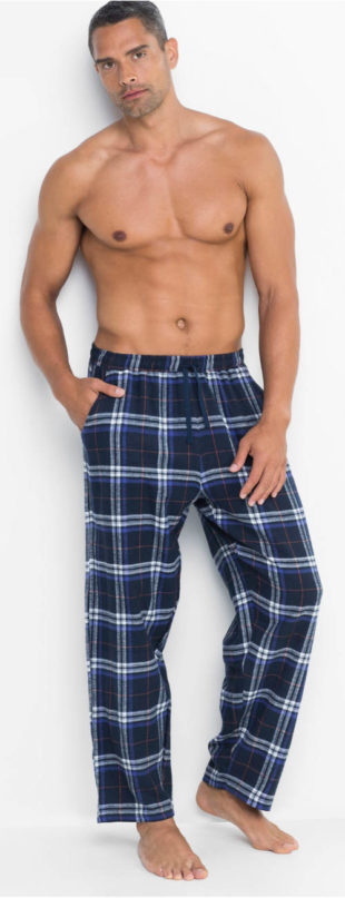 Tkané pánské pyžamové kalhoty z flanelu