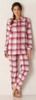 Dámské kostkované flanelové pyžamo