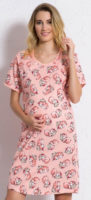 Dámská bavlněná mateřská noční košile s krátkým rukávem