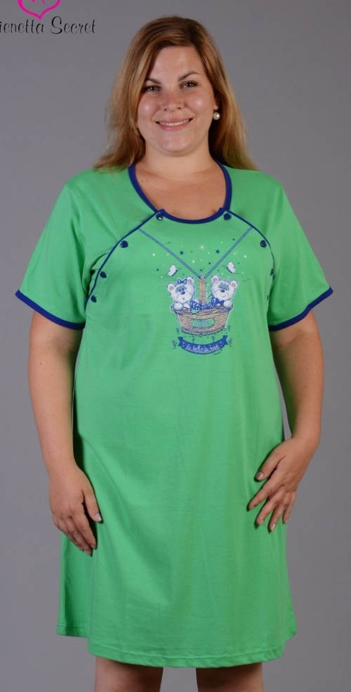 Zelená mateřská košile nadměrných velikostí
