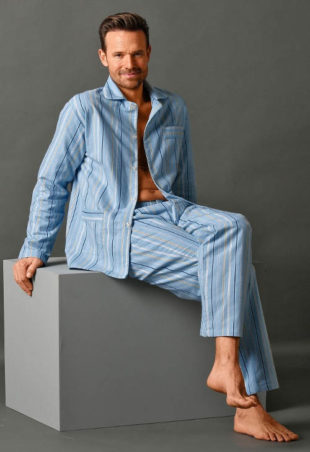 Klasické pánské flanelové košilové pyžamo