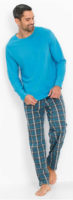 Modré pánské pyžamo s průvlekem na gumu