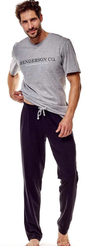 Stylové pánské pyžamo s krátkým rukávem a dlouhými kalhotami