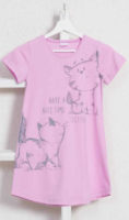 Bavlněná dětská noční košile s veselým potiskem koček