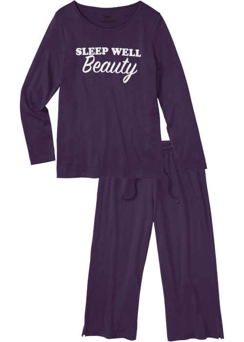 fialové dámské pyžamo s potiskem