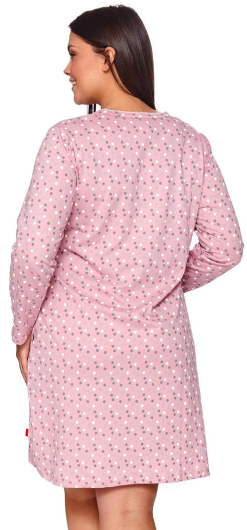 Růžová dámská noční košilka nadměrné velikosti