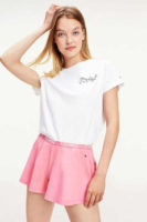 Dámské krátké bílo-růžové pyžamo Tommy Hilfiger