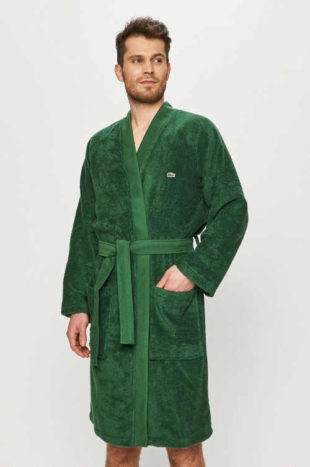 Luxusní pánský župan kimono Lacoste v zeleném provedení