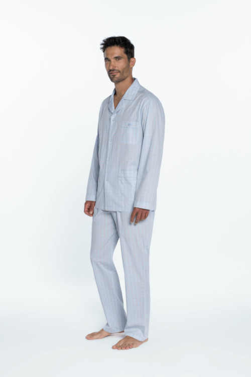 pánské modré propínací pyžamo