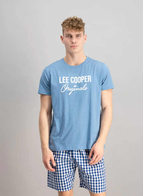 Pánské krátké bavlněné pyžamo Lee Cooper s potiskem