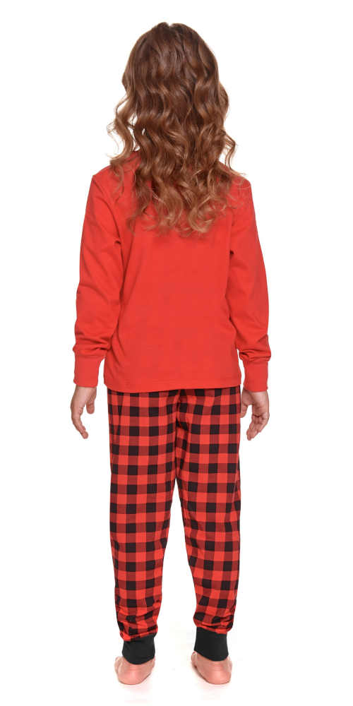 dívčí červené bavlněné pyžamo