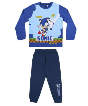 Dětské dlouhé bavlněné pyžamo SONIC v modrém provedení