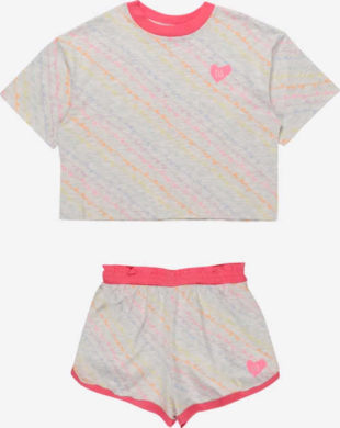 Moderní dívčí krátké pyžamo s celoplošným potiskem