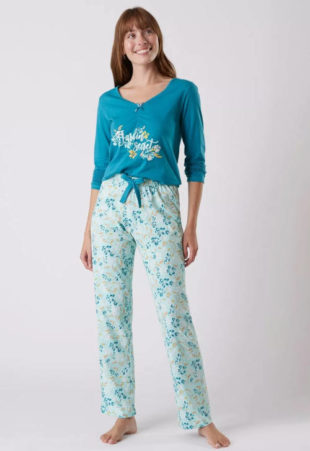 Komfortní pyžamové kalhoty Blancheporte s květinovým potiskem