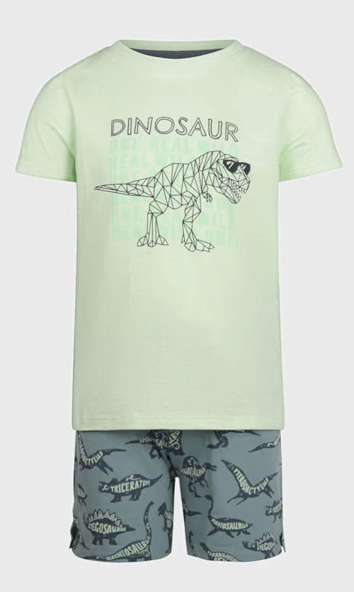 Krátké letní chlapecké pyžamo s dinosaurem