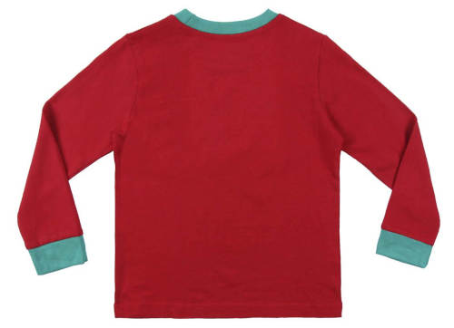 Červené dětské pyžamo s dlouhým rukávem