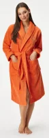 Příjemný extra savý bavlněný dámský froté župan oranžové barvy